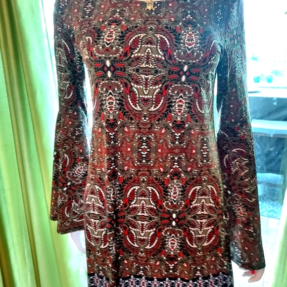 Tamera Bolero Slipover Dress with Bell Sleeves. - Picture 3 of 16